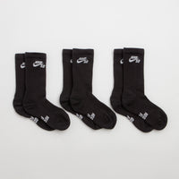 Nike SB Everyday Elevated Socks (3 Pack) - Black / White thumbnail