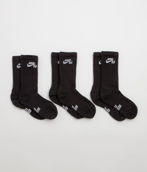 Nike SB Everyday Elevated Socks (3 Pack) - Black / White