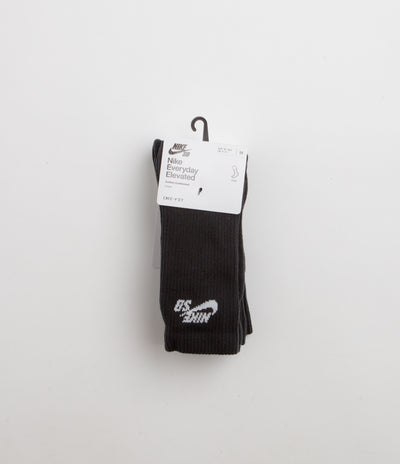 Nike SB Everyday Elevated Socks (3 Pack) - Black / White