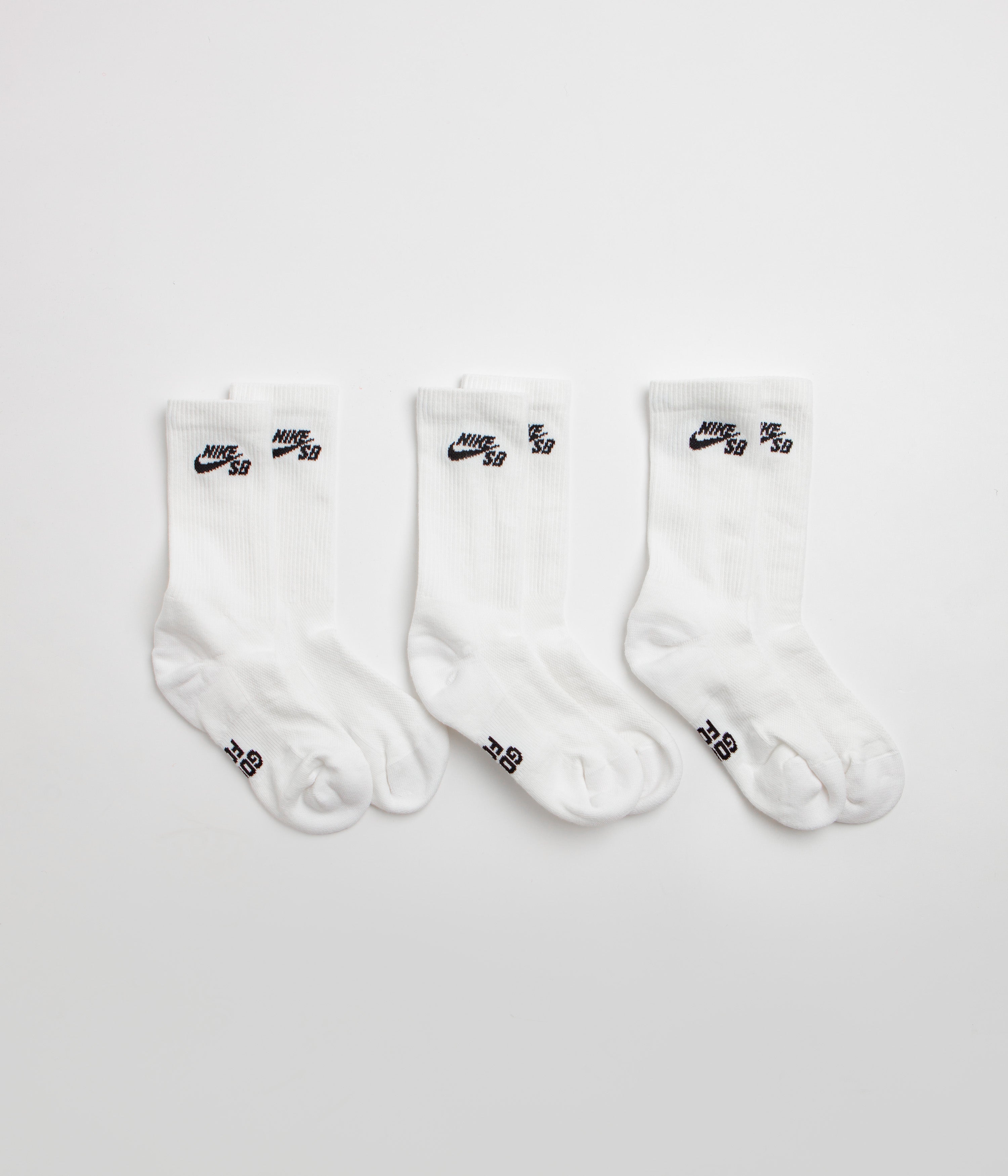 Nike SB Everyday Elevated Socks (3 Pack) - White / Black