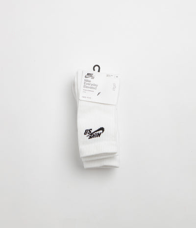 Nike SB Everyday Elevated Socks (3 Pack) - White / Black