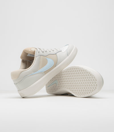 Nike SB Force 58 Premium Shoes in Light Bone and Glacier Blue and Sanddrift - Hemp