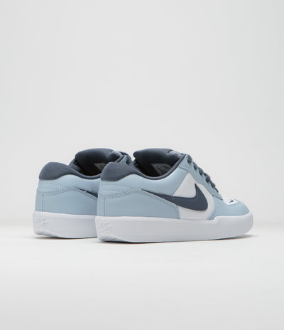 Nike SB Force 58 Premium Shoes in White and Thunder Blue and White - Ashen Slate