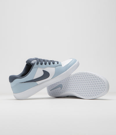 Nike SB Force 58 Premium Shoes in White and Thunder Blue and White - Ashen Slate
