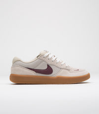 Nike SB Force 58 Shoes in Cream II and Burgundy Crush and Gum Light Brown