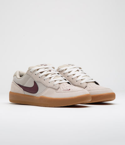 Nike SB Force 58 Shoes in Cream II and Burgundy Crush and Gum Light Brown