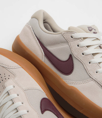 Nike SB Force 58 Shoes in Cream II and Burgundy Crush and Gum Light Brown