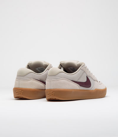 Nike SB Force 58 Shoes in Cream II and Burgundy Crush and Gum Light Brown