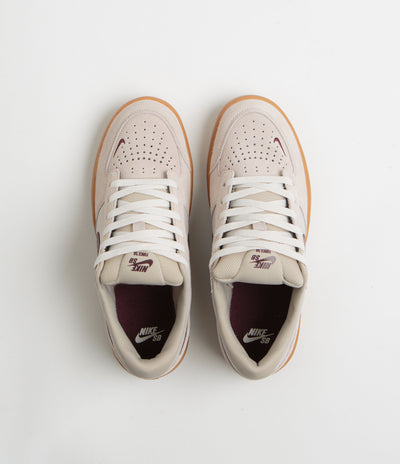 Nike SB Force 58 Shoes in Cream II and Burgundy Crush and Gum Light Brown