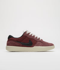 Nike SB Force 58 Shoes in Dark Team Red and Black and Black - Light Orewood Brown
