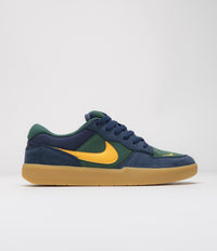 Nike SB Force 58 Shoes in Midnight Navy and University Gold and Fir