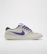 Nike SB Force 58 Shoes in Phantom and Court Purple and Summit White
