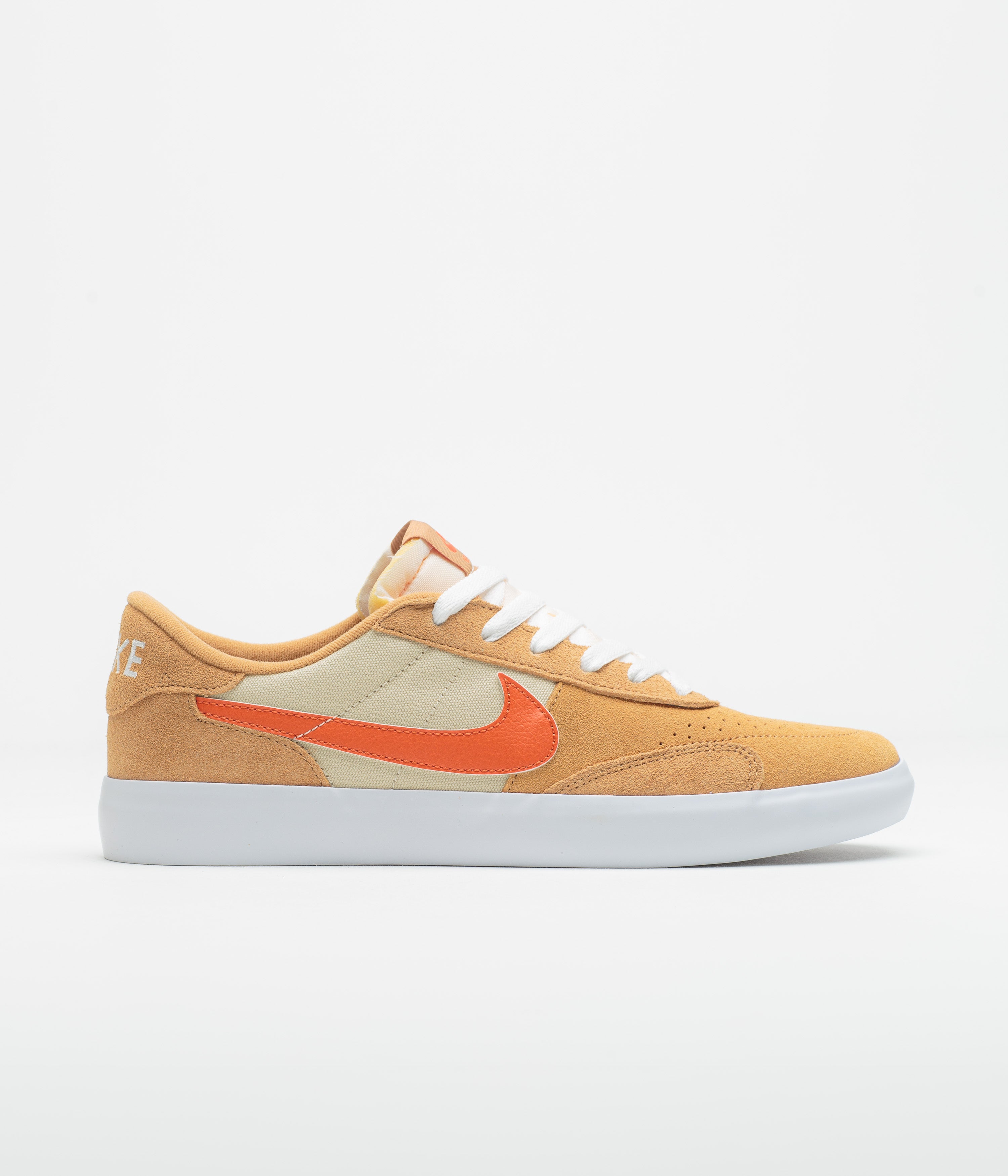 Nike SB Heritage Vulc Shoes - Flax / College Orange - Oatmeal - White