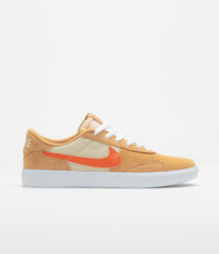 Nike SB Heritage Vulc Shoes in Flax and College Orange and Oatmeal - White