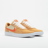 Nike SB Heritage Vulc Shoes in Flax and College Orange and Oatmeal - White thumbnail