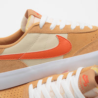 Nike SB Heritage Vulc Shoes in Flax and College Orange and Oatmeal - White thumbnail