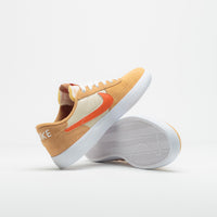 Nike SB Heritage Vulc Shoes in Flax and College Orange and Oatmeal - White thumbnail