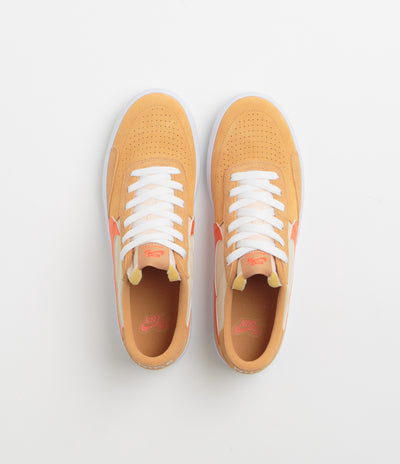 Nike SB Heritage Vulc Shoes in Flax and College Orange and Oatmeal - White