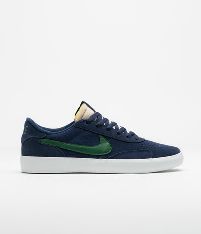 Nike SB Heritage Vulc Shoes in Midnight Navy and Noble Green and Midnight Navy