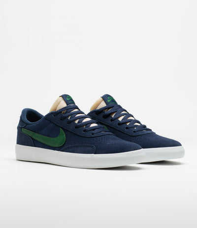 Nike SB Heritage Vulc Shoes in Midnight Navy and Noble Green and Midnight Navy