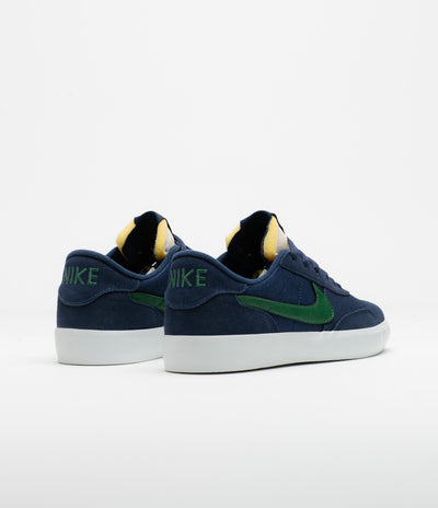 Nike SB Heritage Vulc Shoes in Midnight Navy and Noble Green and Midnight Navy