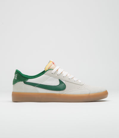Nike SB Heritage Vulc Shoes in Sail and Gorge Green and Sail - Safety Orange