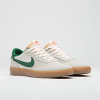 Nike SB Heritage Vulc Shoes in Sail and Gorge Green and Sail - Safety Orange thumbnail