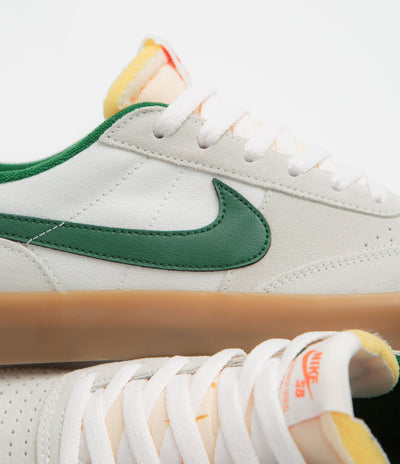 Nike SB Heritage Vulc Shoes in Sail and Gorge Green and Sail - Safety Orange