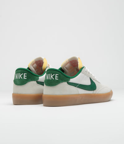 Nike SB Heritage Vulc Shoes in Sail and Gorge Green and Sail - Safety Orange