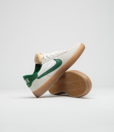 Nike SB Heritage Vulc Shoes in Sail and Gorge Green and Sail - Safety Orange