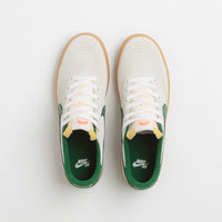 Nike SB Heritage Vulc Shoes in Sail and Gorge Green and Sail - Safety Orange thumbnail
