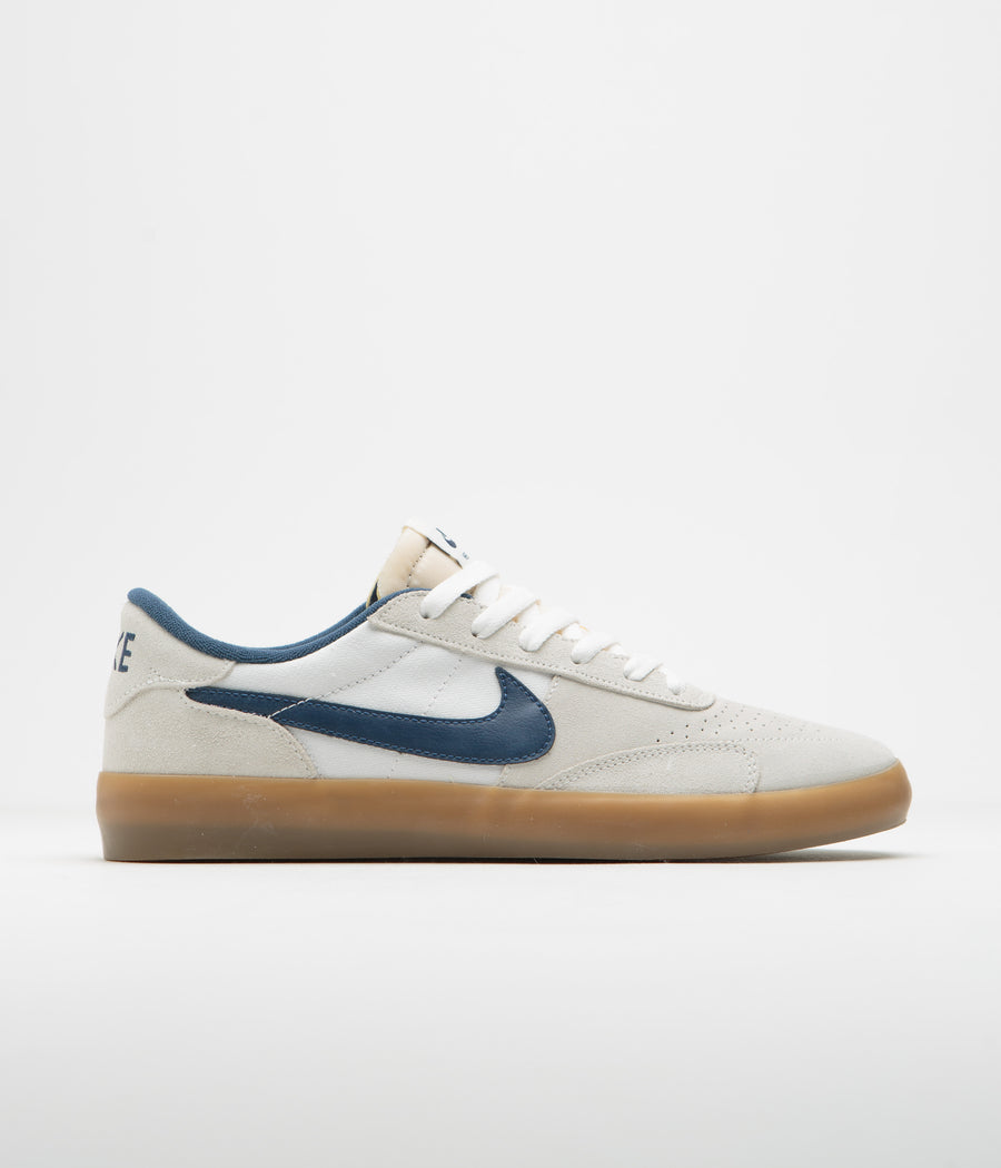 Nike SB Heritage Vulc Shoes in Summit White and Navy and White - Gum Light Brown