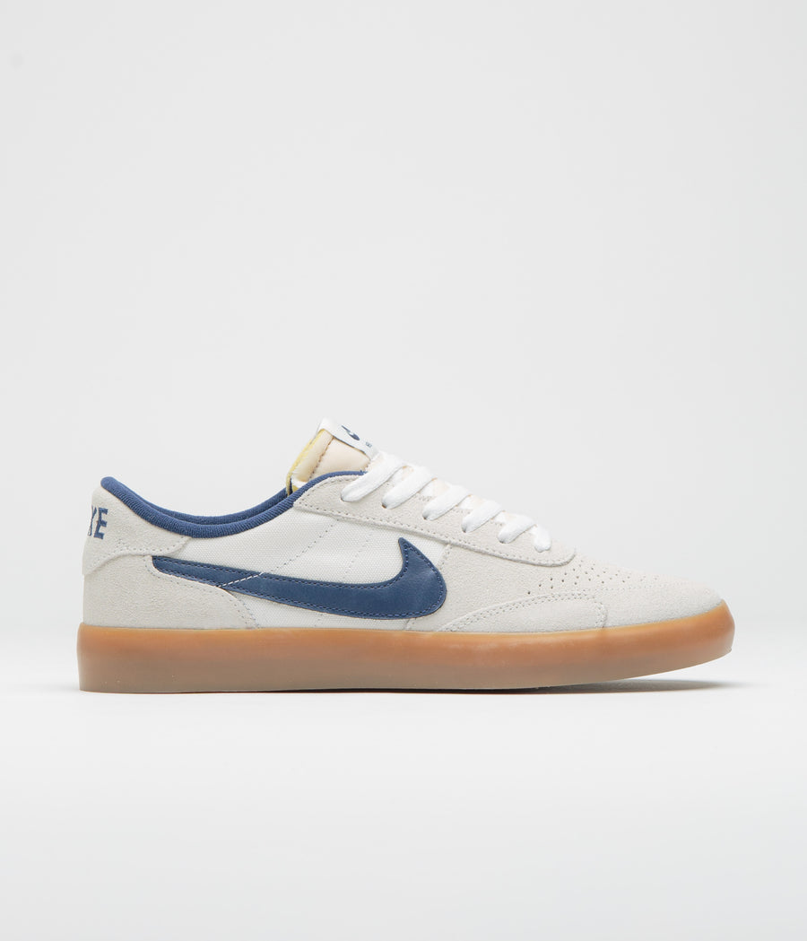 Nike SB Heritage Vulc Shoes - Summit White / Navy - White - Gum Light Brown