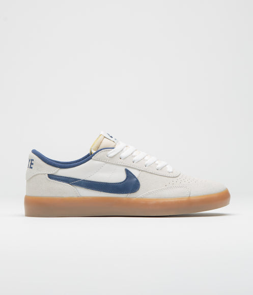 Nike SB Heritage Vulc Shoes - Summit White / Navy - White - Gum Light Brown