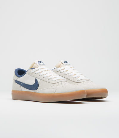Nike SB Heritage Vulc Shoes in Summit White and Navy and White - Gum Light Brown