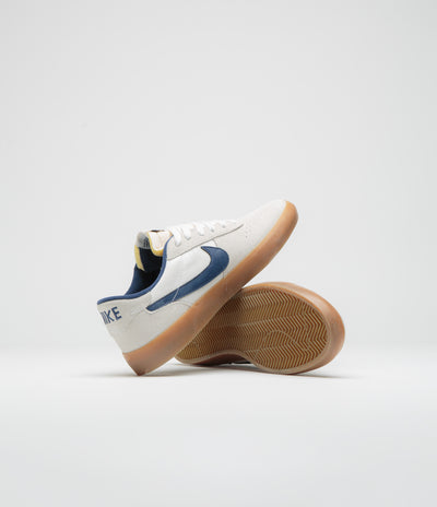 Nike SB Heritage Vulc Shoes in Summit White and Navy and White - Gum Light Brown