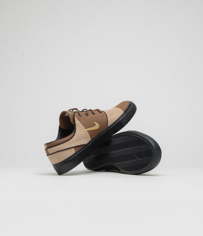 Nike SB Janoski OG+ Premium  Shoes in Light British Tan and Saturn Gold and Hemp - Black