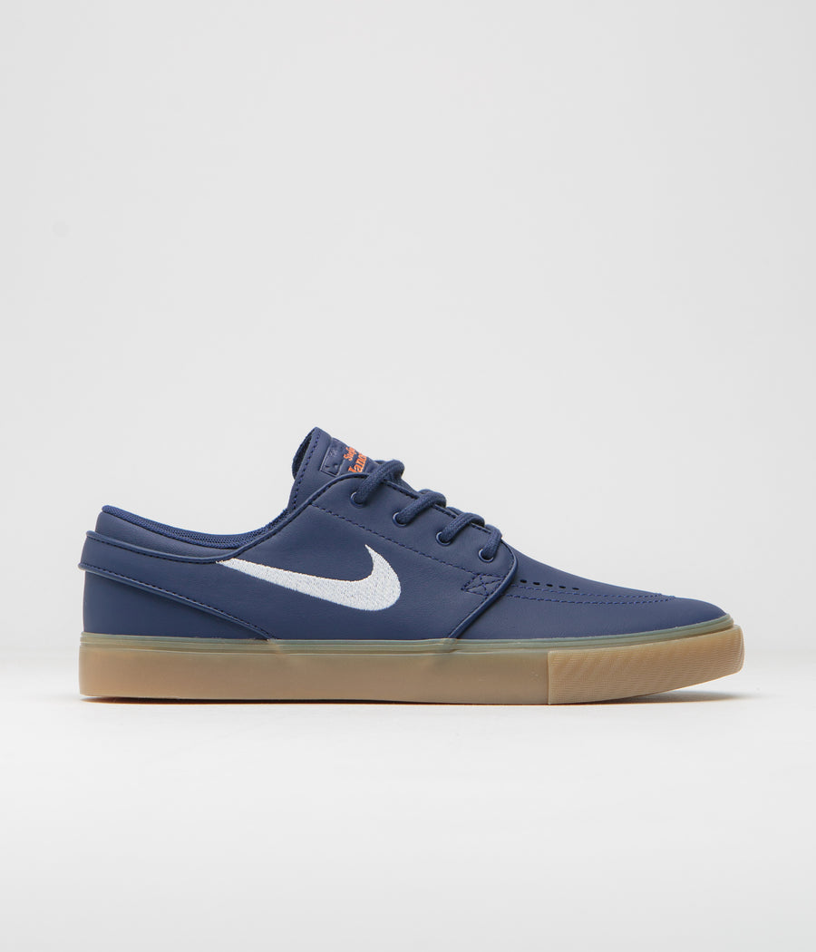 Nike SB Orange Label Janoski OG+ Shoes GINO - Navy / White - Navy - Gum Light Brown