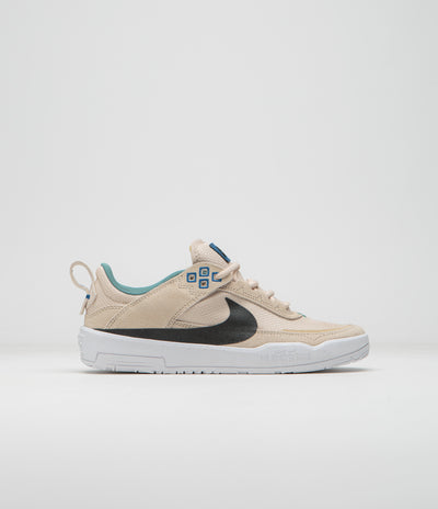 Nike SB Kids Day One Shoes in Sanddrift and Black and Court Blue - Bicoastal