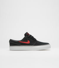 Nike SB Kids Stefan Janoski Shoes in Black and University Red and Black - Summit White