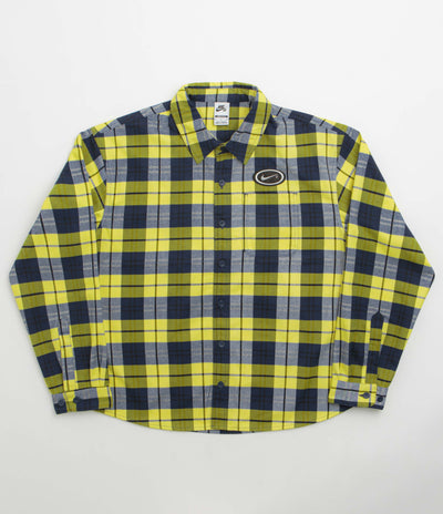 Nike SB Koston Flannel Shirt - Midnight Navy / Speed Yellow