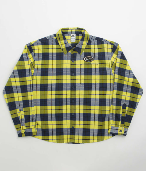 Nike SB Koston Flannel Shirt - Midnight Navy / Speed Yellow