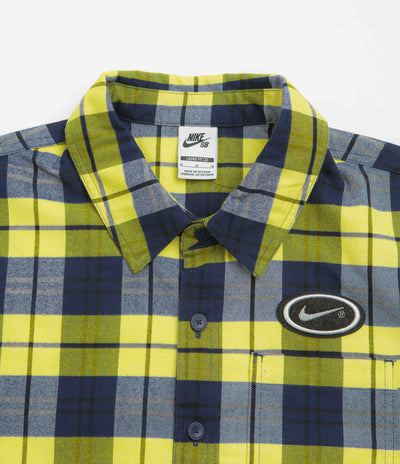 Nike SB Koston Flannel Shirt - Midnight Navy / Speed Yellow