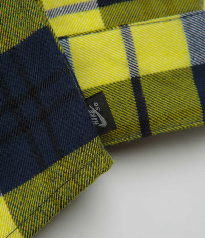 Nike SB Koston Flannel Shirt - Midnight Navy / Speed Yellow
