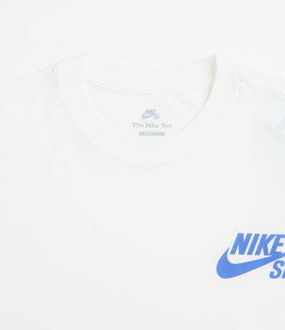 Nike SB Logo T-Shirt in White and Game Royal