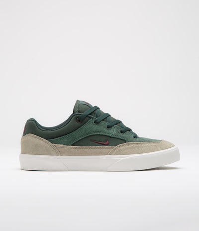 Nike SB Malor Shoes in Seaweed and Burgundy Crush and Khaki - Phantom