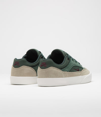 Nike SB Malor Shoes in Seaweed and Burgundy Crush and Khaki - Phantom