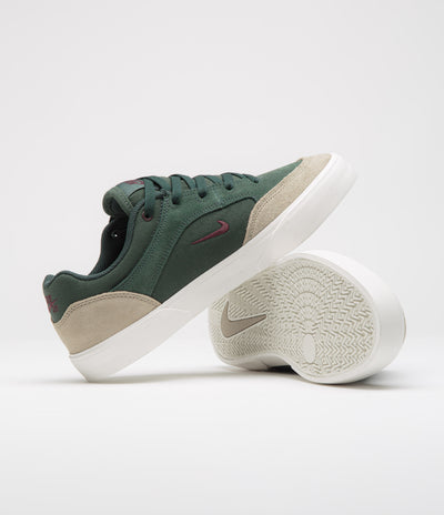 Nike SB Malor Shoes in Seaweed and Burgundy Crush and Khaki - Phantom
