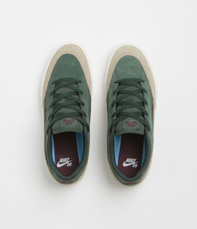 Nike SB Malor Shoes in Seaweed and Burgundy Crush and Khaki - Phantom