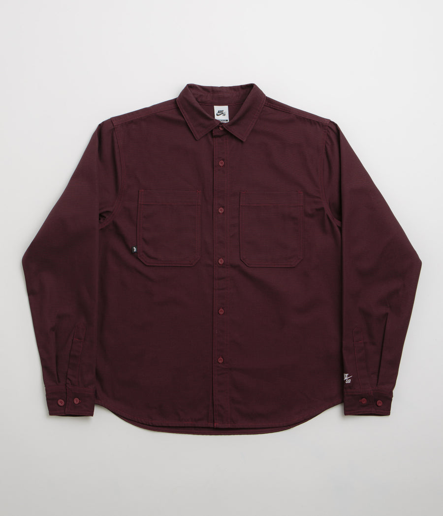 Nike SB New Essential Woven Shirt - Burgundy Crush / Platinum Violet